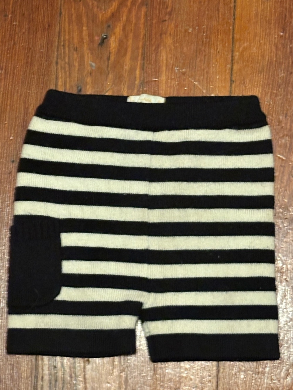 Sloomb Gold Sustainablebabyish Black and White Striped Wool Shorts SZ. 6-18 M